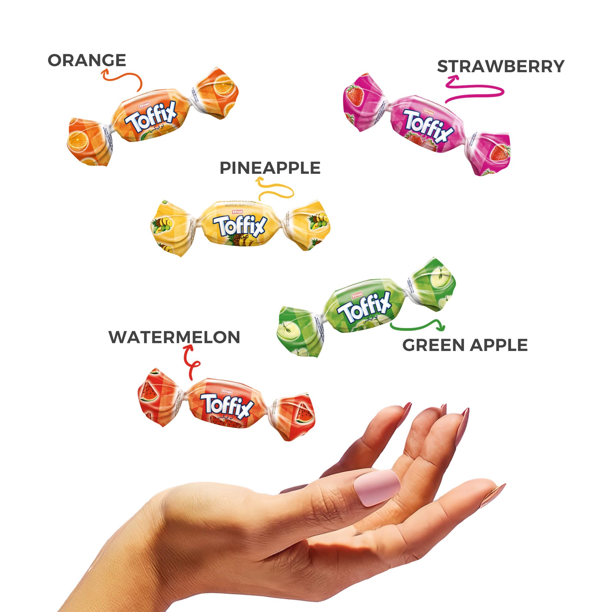 TOFFIX Fruit Chews packaging bag highlights bulk, shareable candy.
