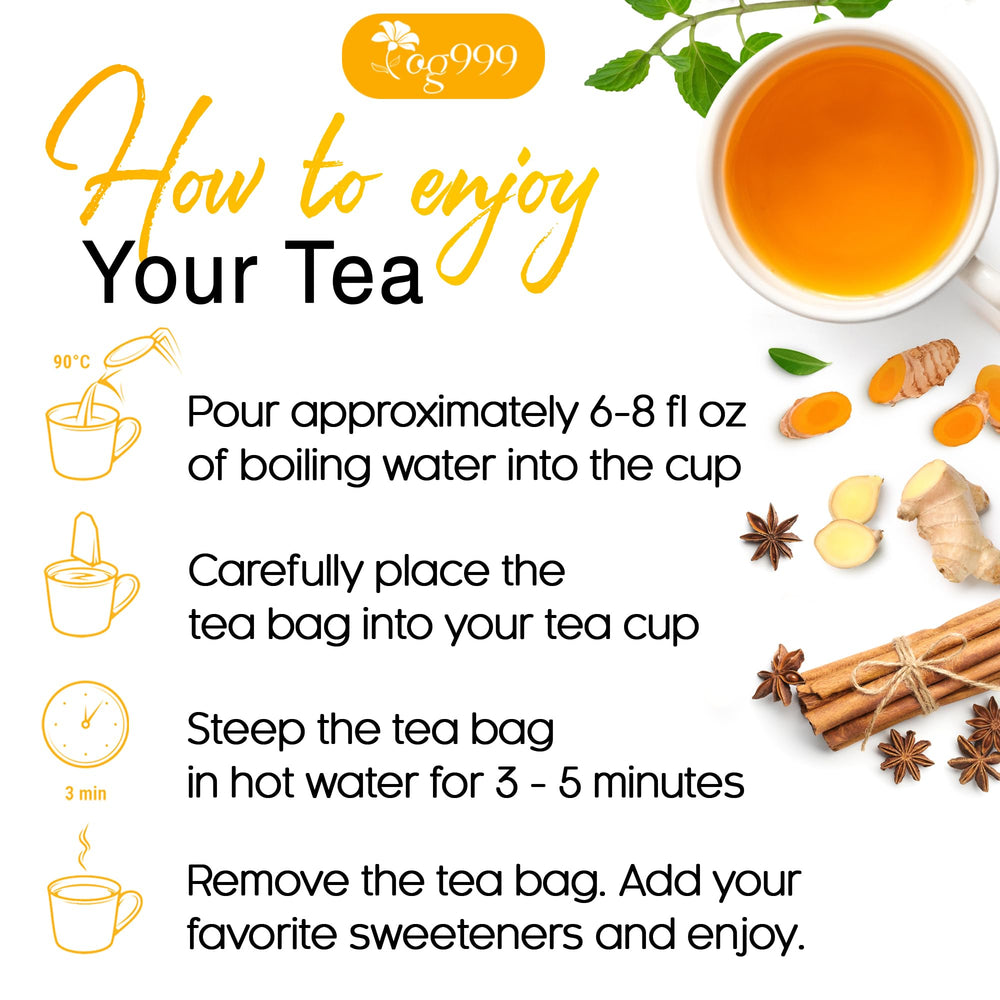 TOG999 Anti-Inflammaheb steeping tea in cup setup