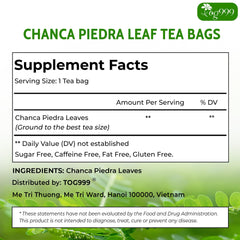 TOG999 chanca-piedra tea bags closeup showing natural leaves