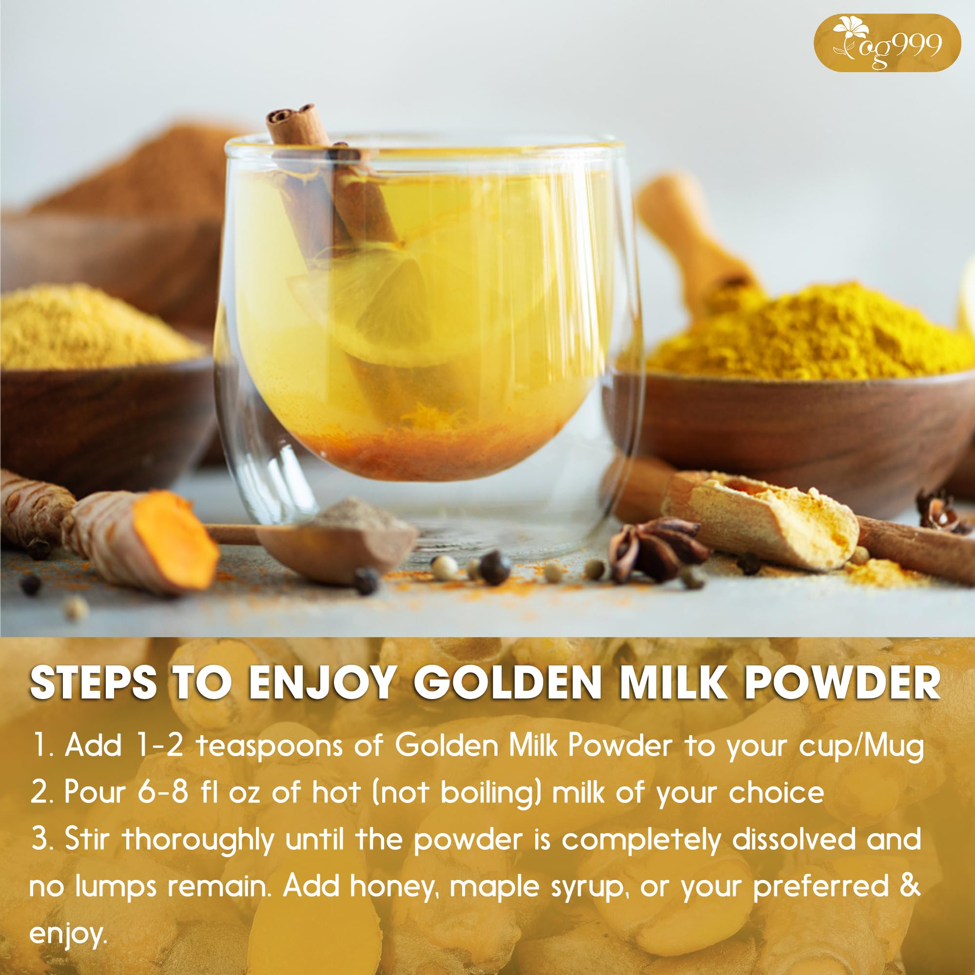 TOG999 Golden Milk Powder sourced from sustainable farms for clean flavor