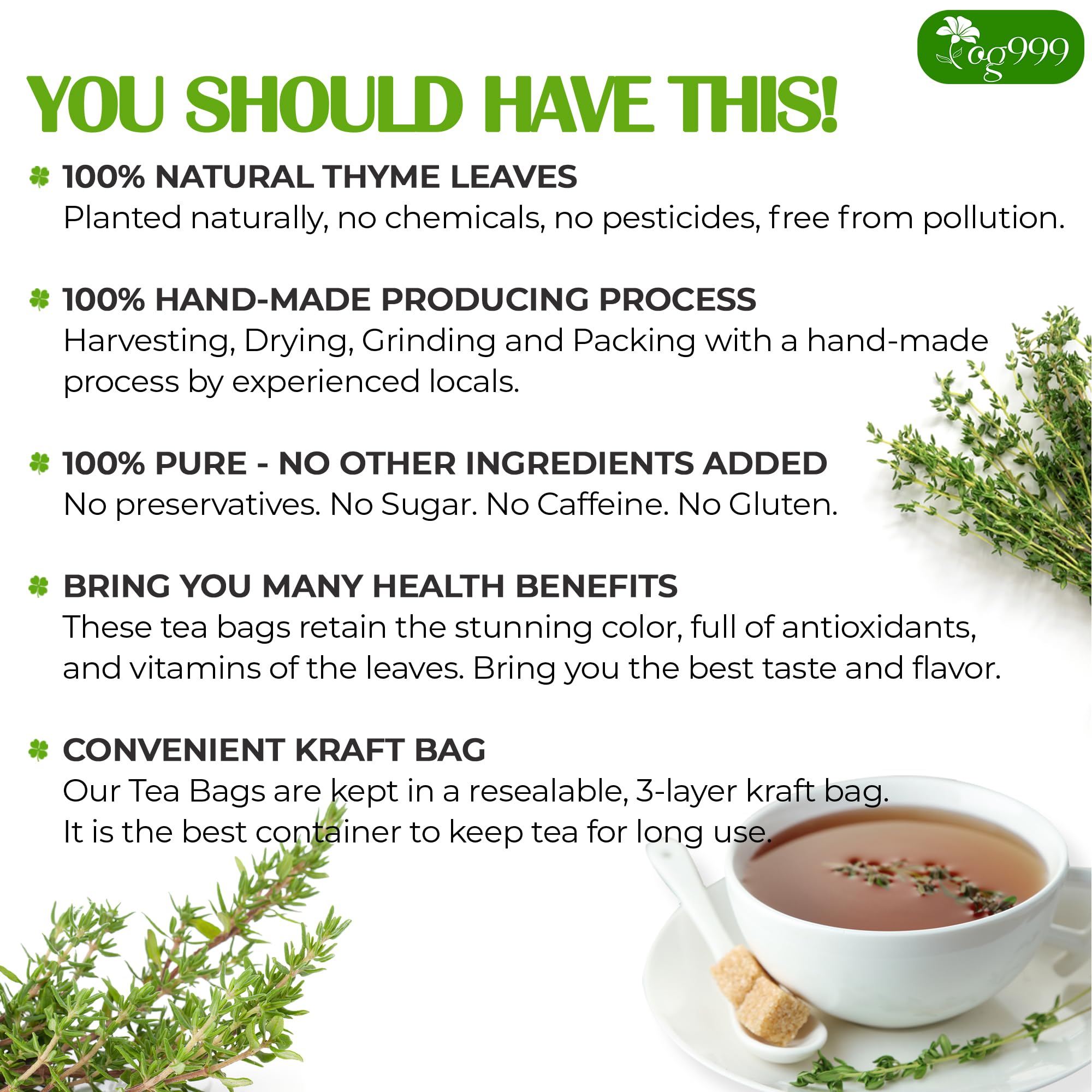 Handmade processing in TOG999 tea production emphasizing quality and cleanliness.