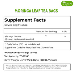TOG999 Moringa tea bag closeup highlighting natural leaves for a vibrant daily ritual