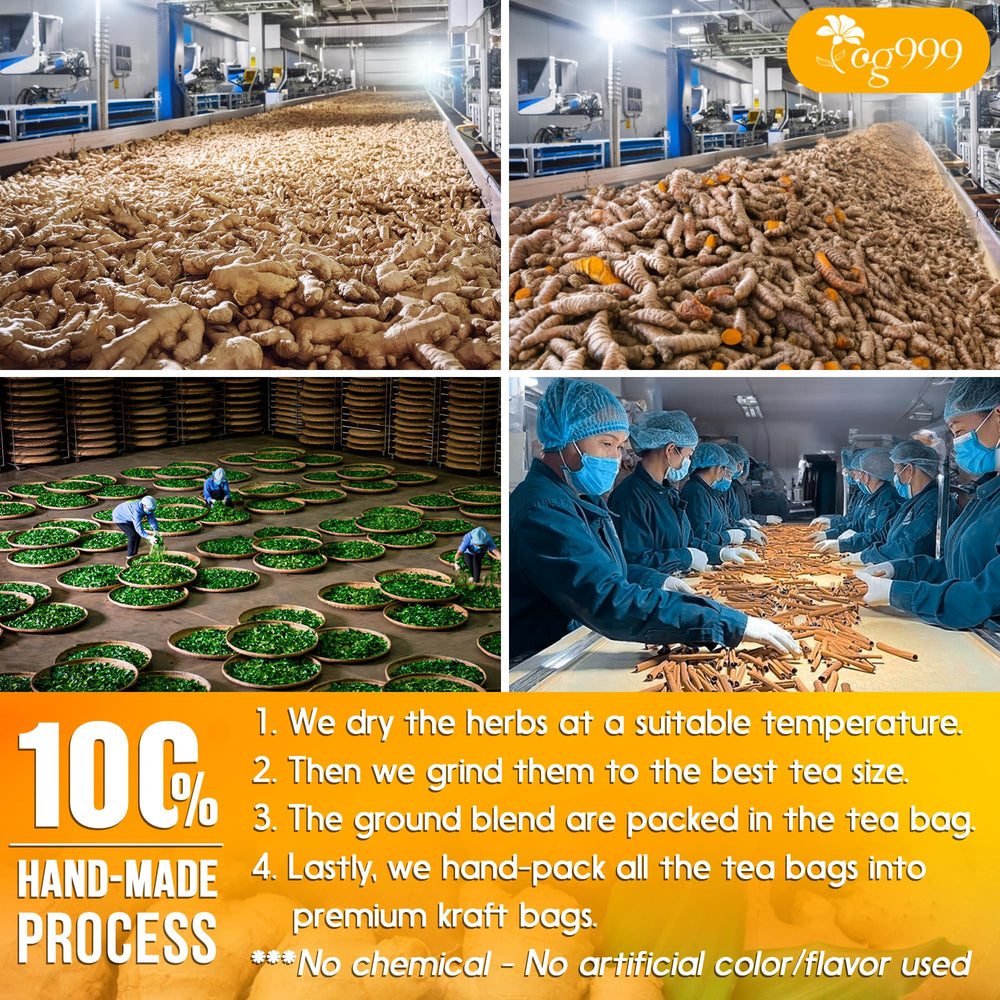 TOG999 Natural ingredients label underscores additive-free, pure tea experience.