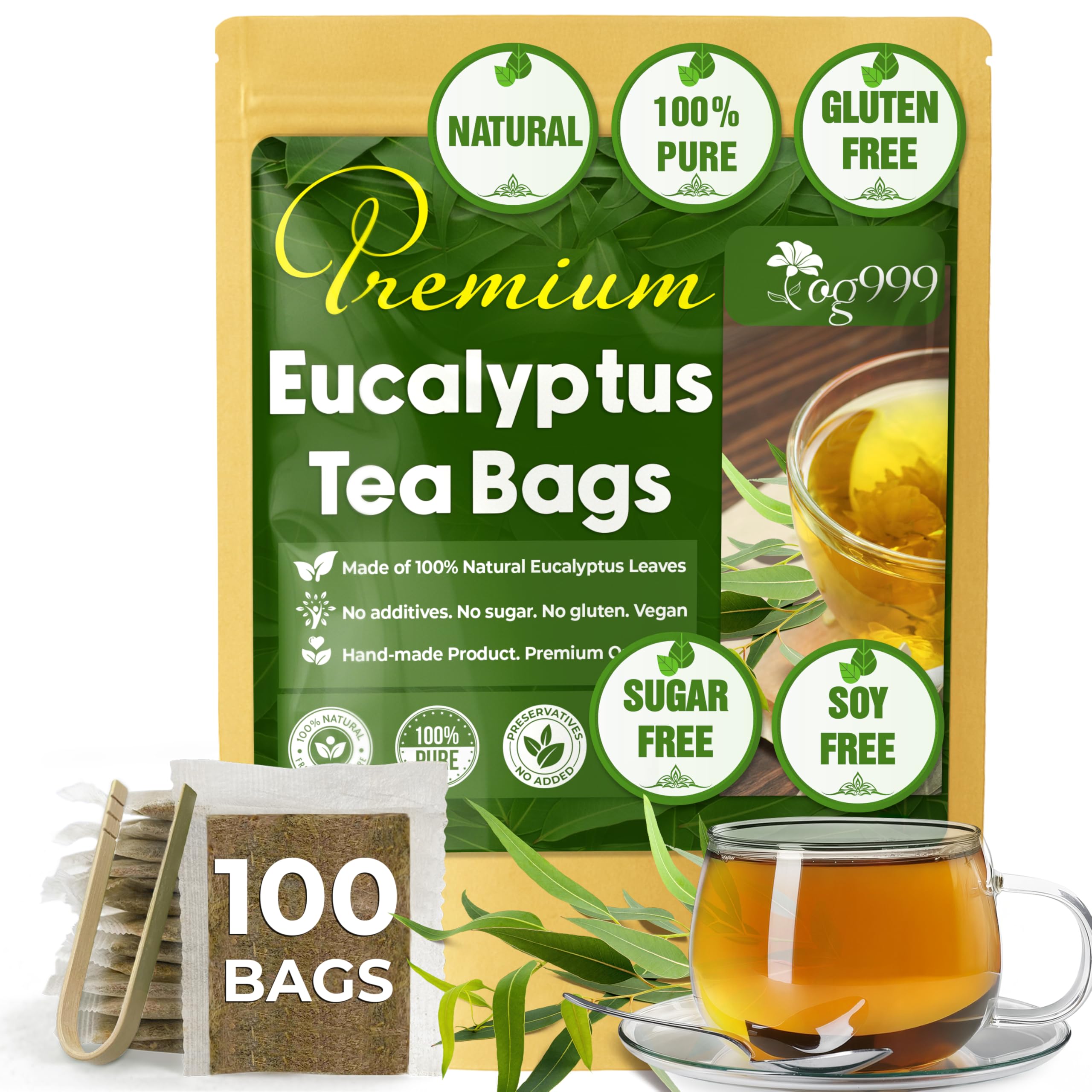 TOG999 premium eucalyptus tea bags packaging ready for eco-friendly brew