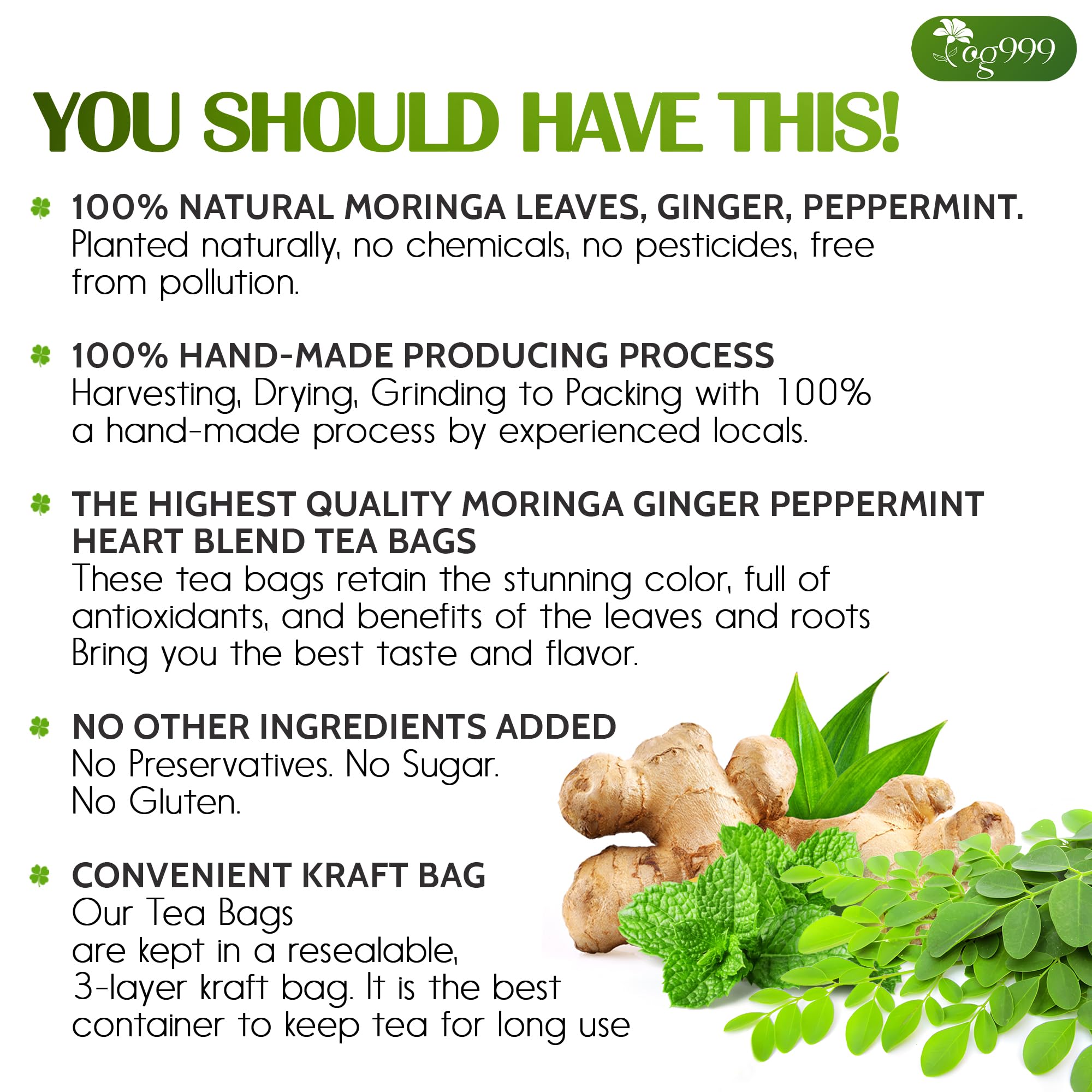 TOG999 tea cup with ginger-moringa-peppermint infusion for a refreshing ritual
