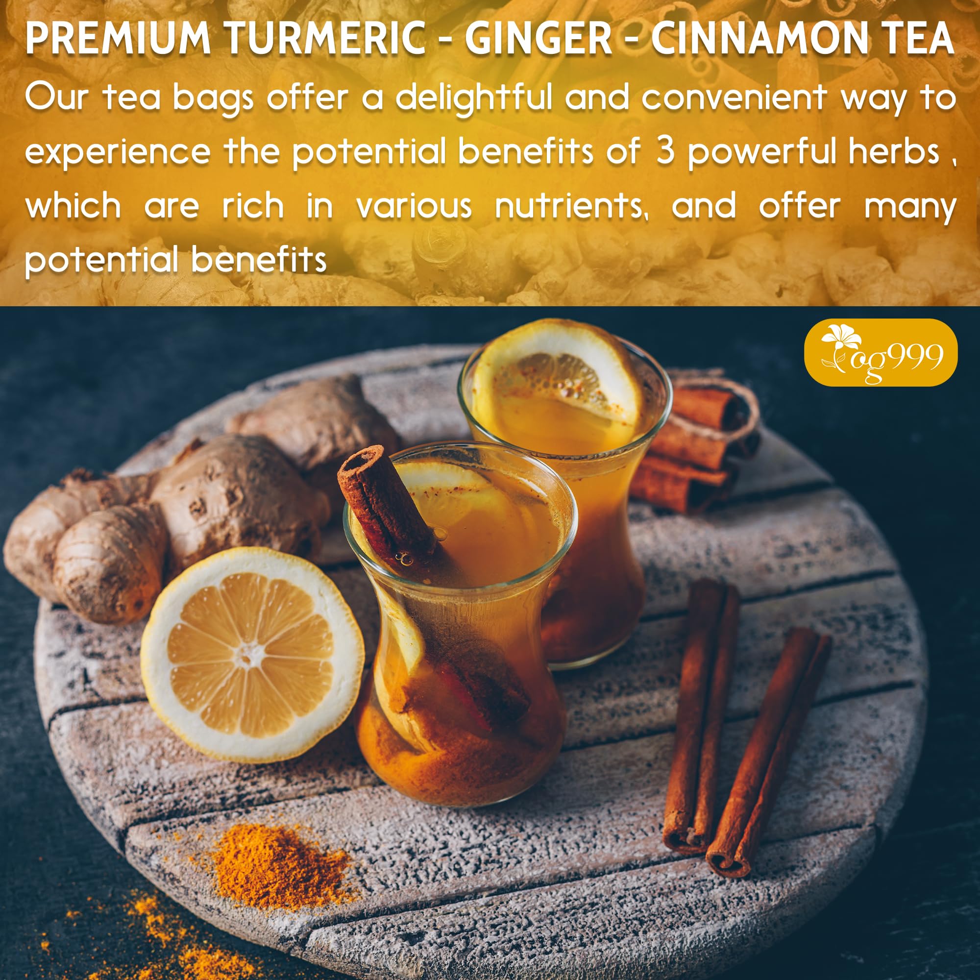 TOG999 vegan gluten-free and sugar-free tea label for dietary shoppers