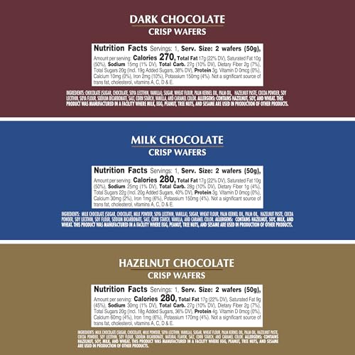 Toggi Fine European Wafers Dark Chocolate close-up, crisp texture for a coffee break.
