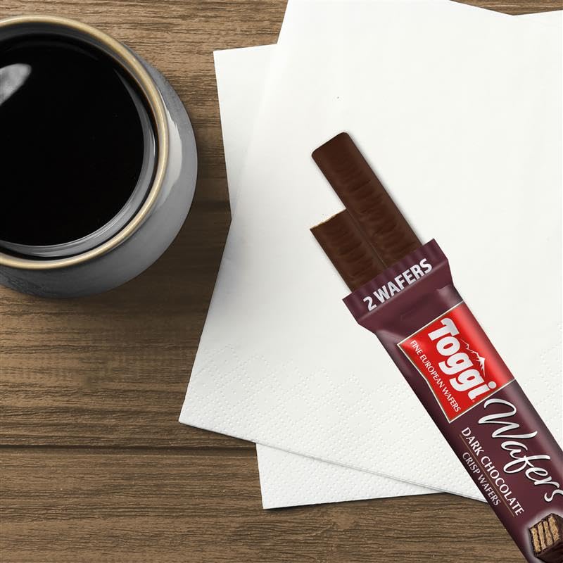 Crisp, airy wafer texture close-up with premium chocolate coating.