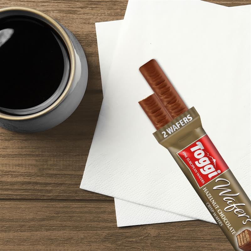 Individually wrapped Toggi wafers highlight freshness and on-the-go convenience.