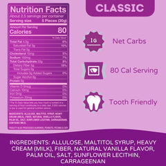 Tom & Jenny's sea salt caramel candies, rich flavor with low-carb appeal.