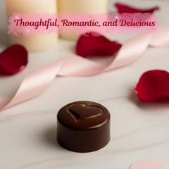 Tom's Chocolates hazelnut bonbon with creamy center festive bite