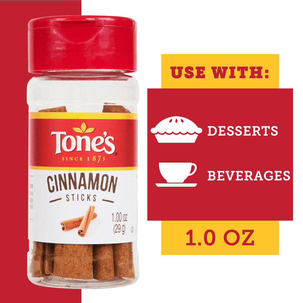 Tone's Cinnamon Sticks ideal for coffee brew, adding cozy spice.