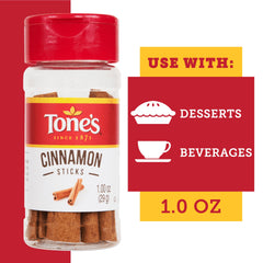 Tone's Cinnamon Sticks ideal for coffee brew, adding cozy spice.