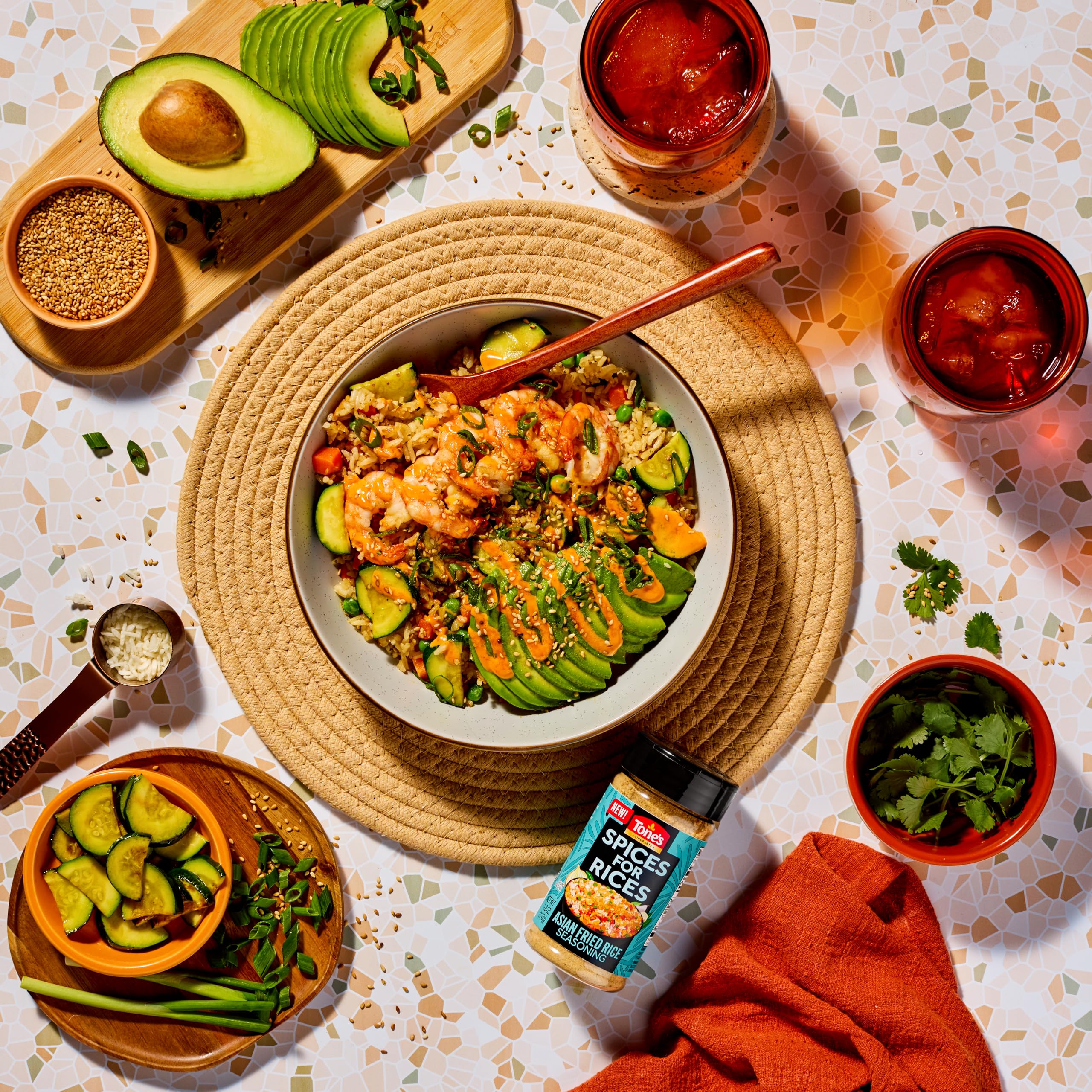 Tone's Spices for Rices cooked rice plate shows rich flavor