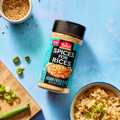 Tone's Spices for Rices stir-fry ready pan suggests quick, flavorful dinners