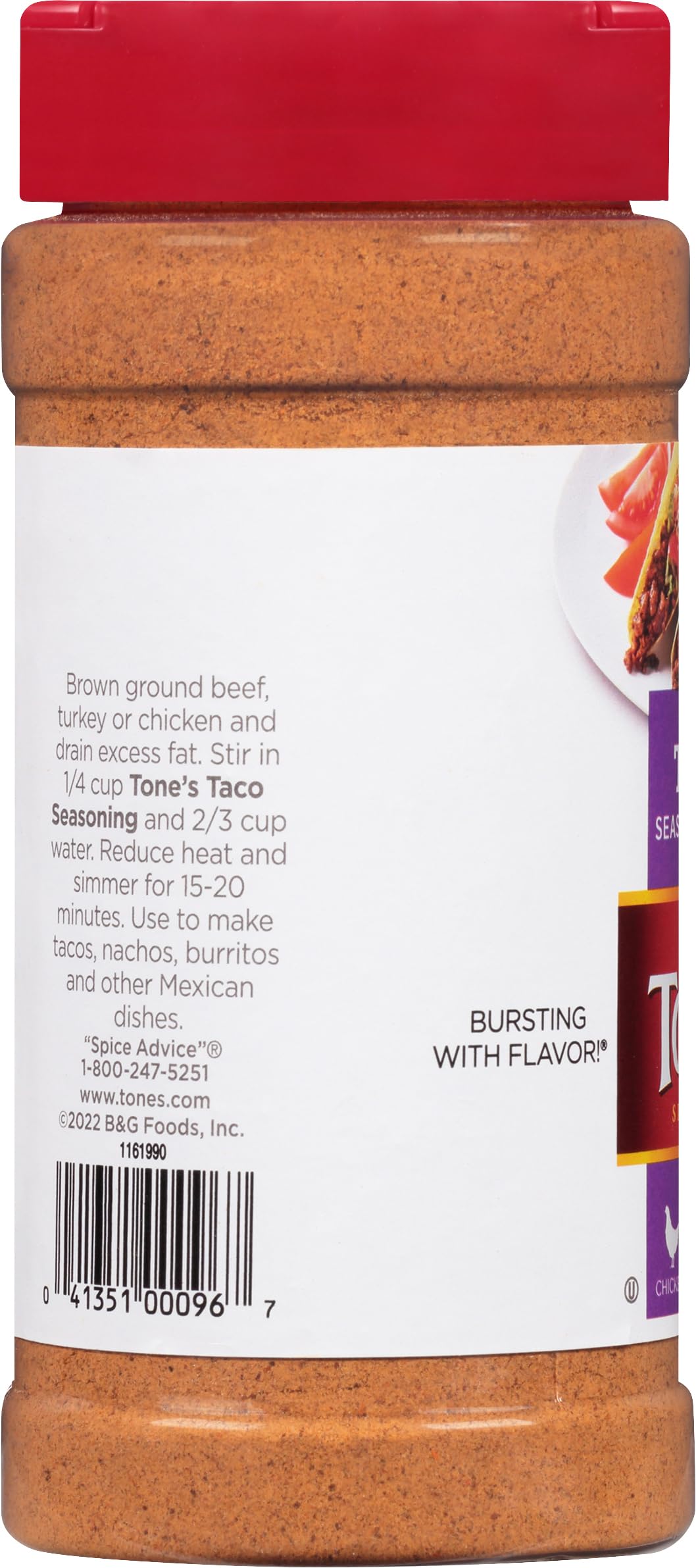 Tone's Taco Seasoning Blend on beef tacos, easy weeknight dinner idea.