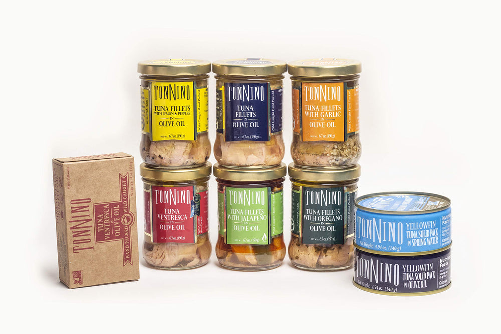 Tonnino Ventresca label detail emphasizes brand heritage and quality