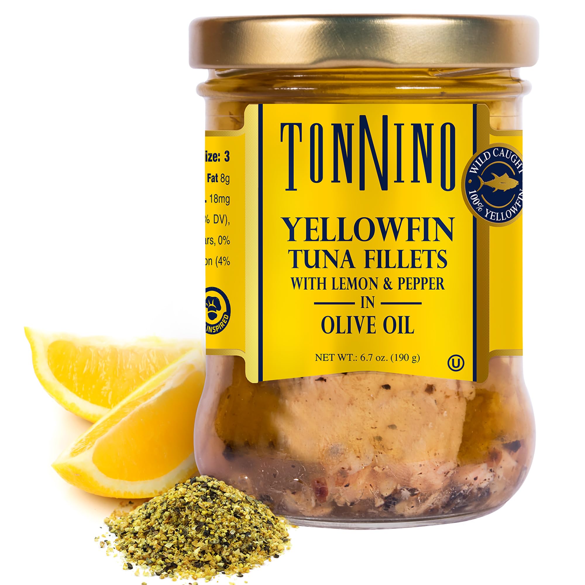 Tonnino yellowfin tuna lemon pepper olive oil in a sandwich, convenient protein