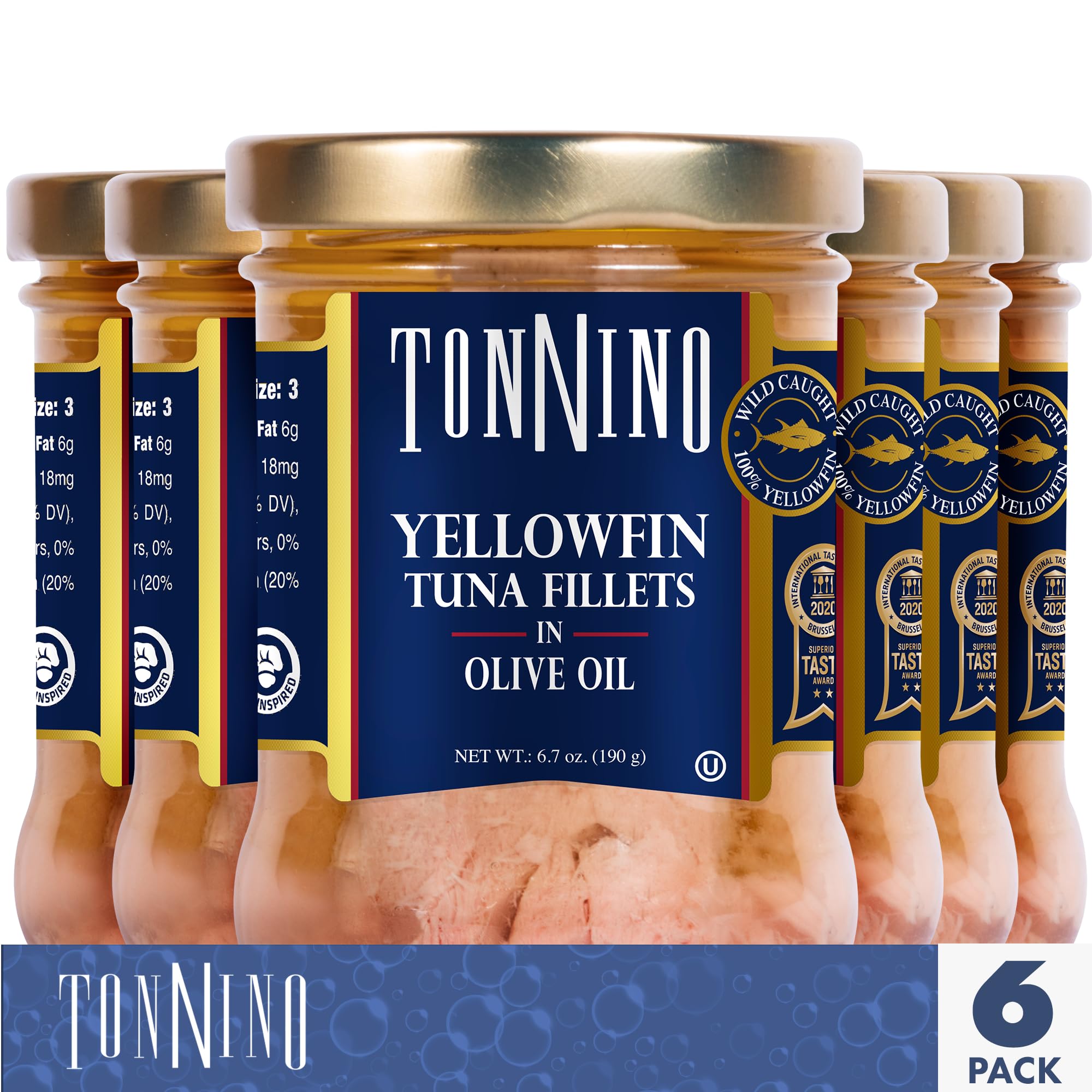 Tonnino Yellowfin Tuna in olive oil on toasted sandwich.