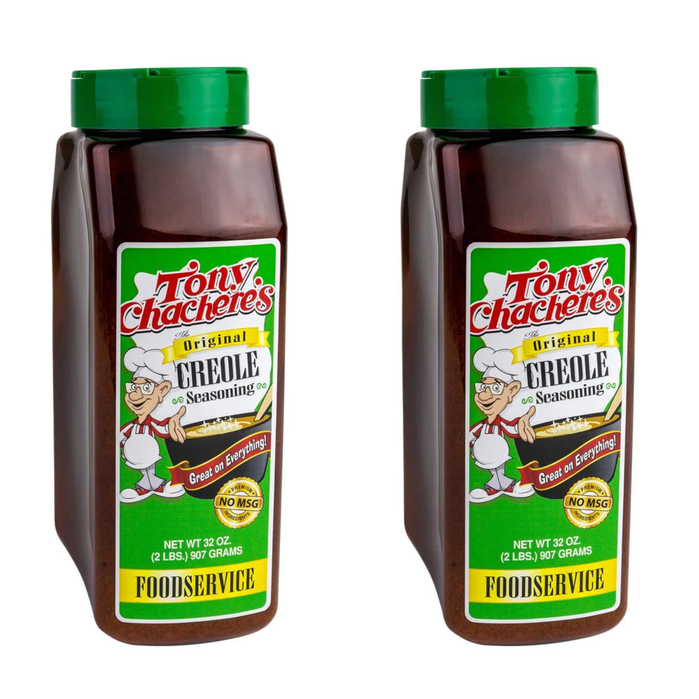 Tony Chachere's Creole Seasoning 32oz two-pack bottle front for quick flavor boosts