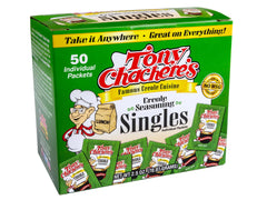 Tony Chachere's Creole Seasoning packets in box for easy use and portion control