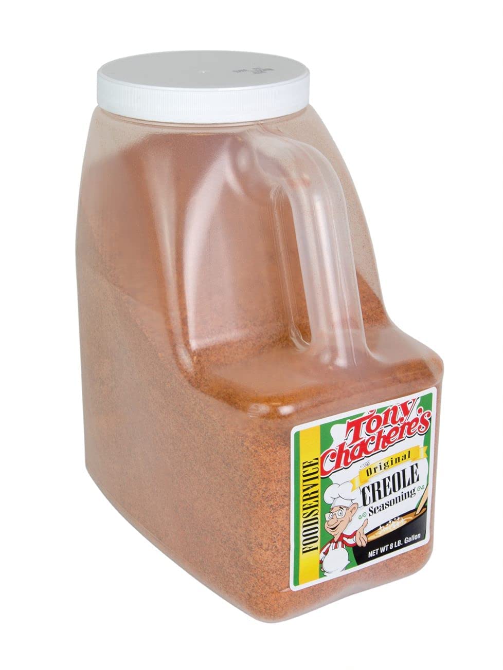 Tony Chachere's Creole Seasoning Original 8lb bulk pack on display, ready to flavor meals.