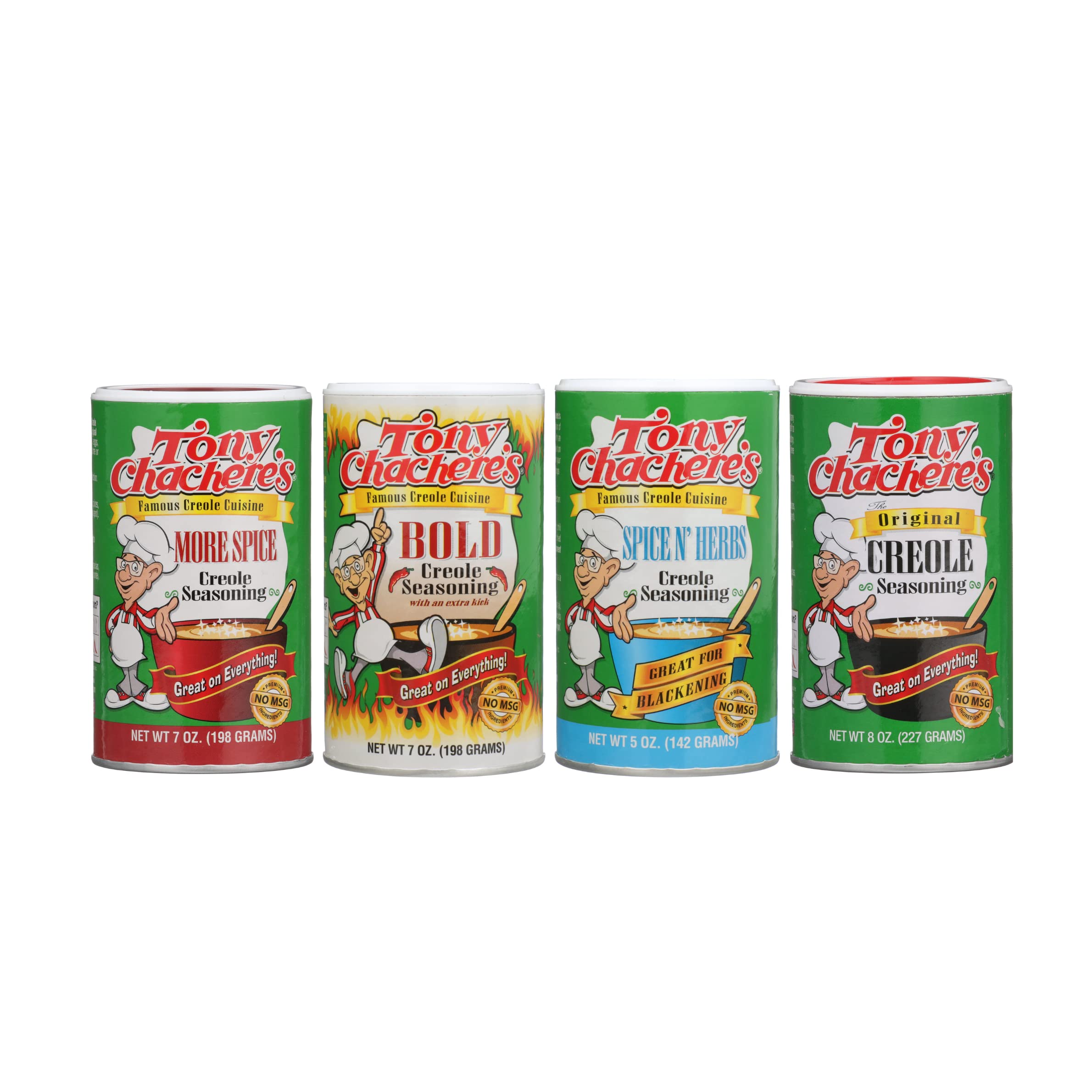 Tony Chachere's variety pack with bottles for easy flavoring on the go