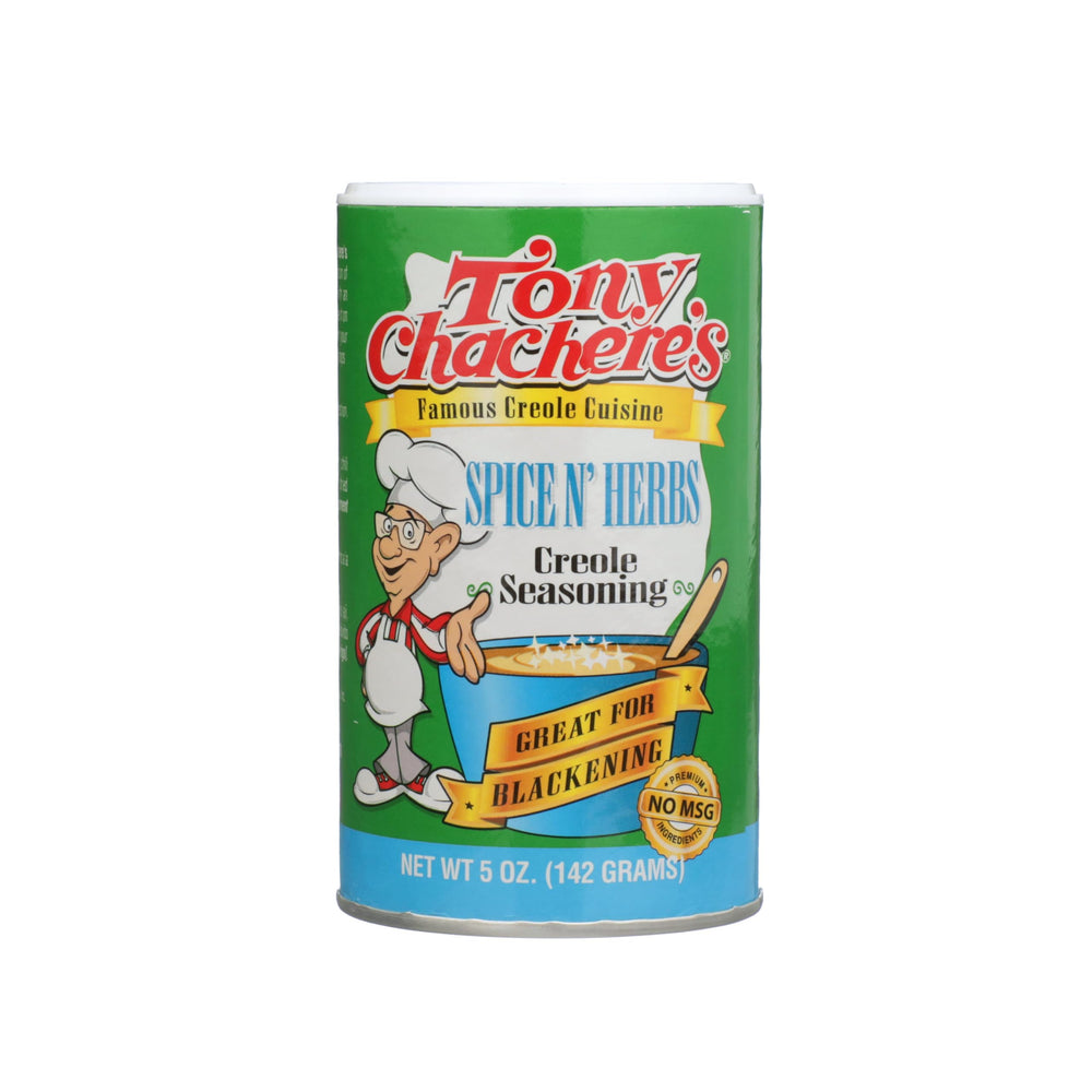 Tony Chachere's Spice N Herbs shaker ready to sprinkle flavorful seasoning on any dish.