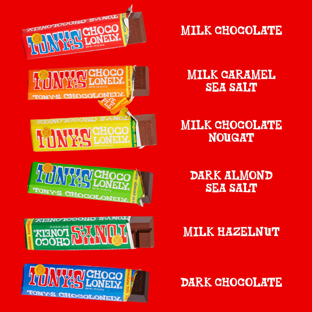Tony’s Chocolonely 70% dark chocolate bar for deep cocoa enthusiasts.