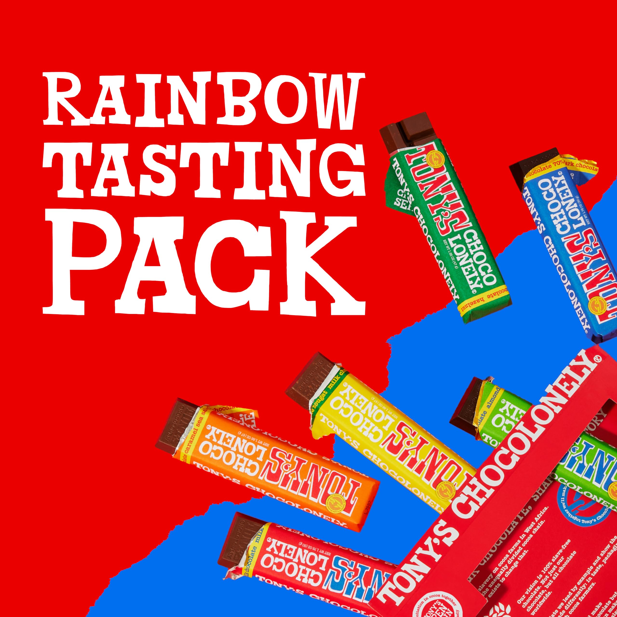 Tony’s Chocolonely dark almond sea salt bar blends bold chocolate with crunchy nuts.