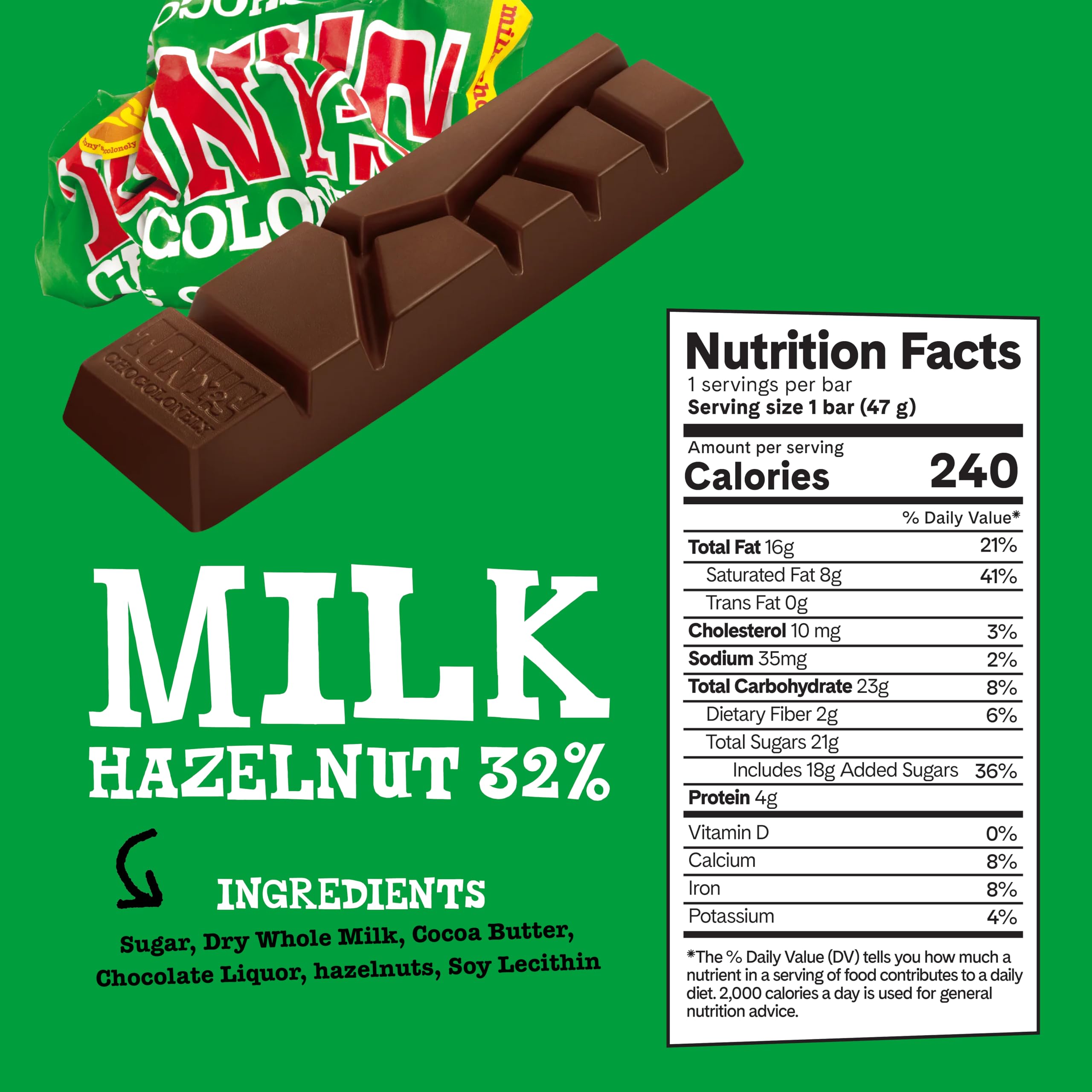 Tony’s Chocolonely hazelnut bar adds nutty crunch and depth.