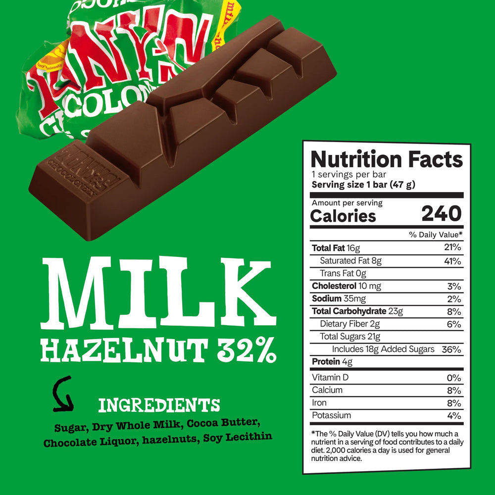 Tony’s Chocolonely hazelnut bar adds nutty crunch and depth.