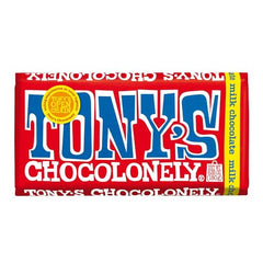 Tonys Chocolonely fairtrade label showing West Africa sourcing.