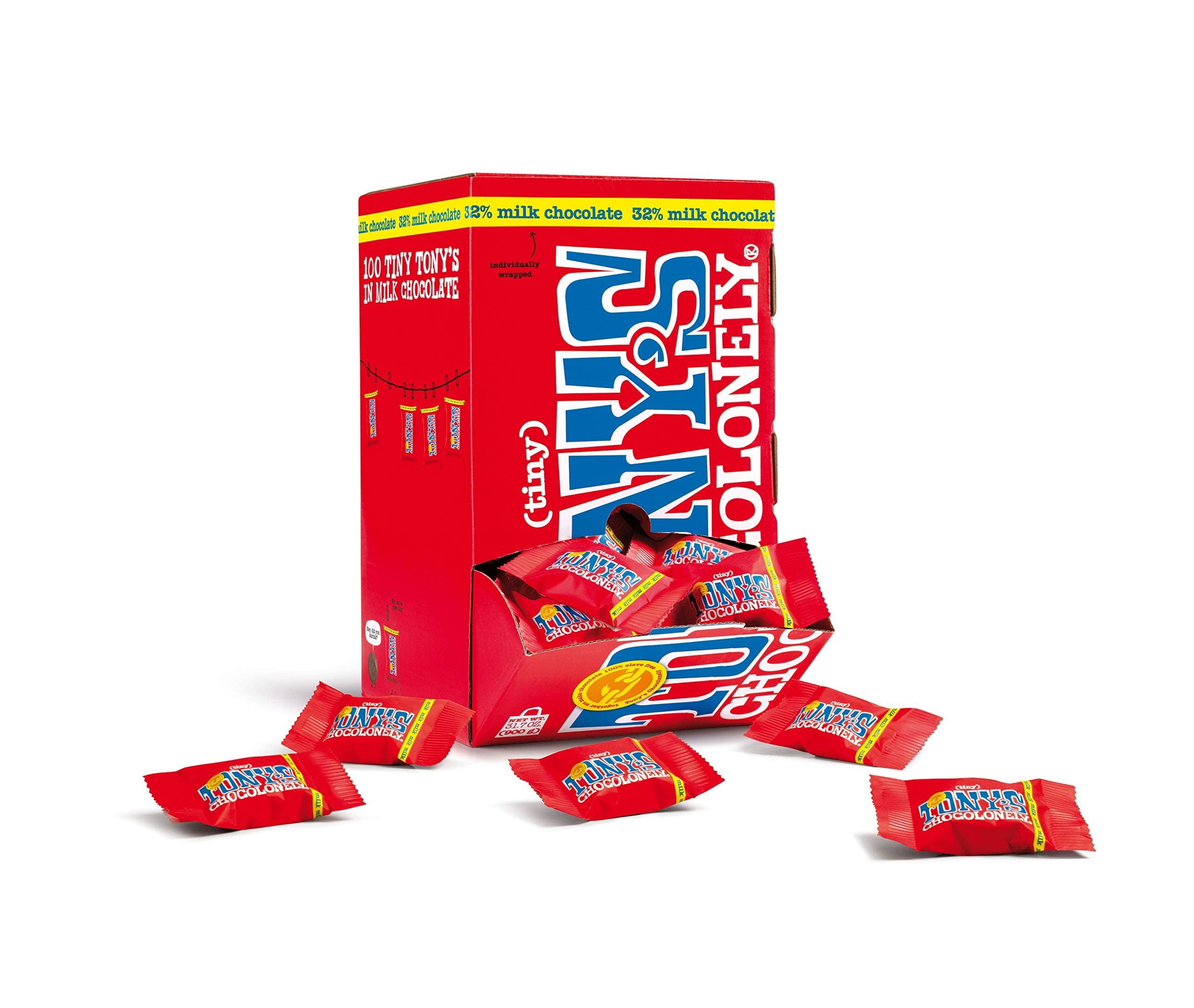 Tony's Chocolonely Tiny Tony's 32 percent milk chocolate bites – 100 bites, ideal for sharing.
