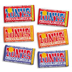 Tony's Chocolonely Top 3 Milk Chocolate Bundle packaging, ideal for gifting.