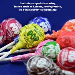 Tootsie Pops variety display shows multiple flavors, great for sampling at events.