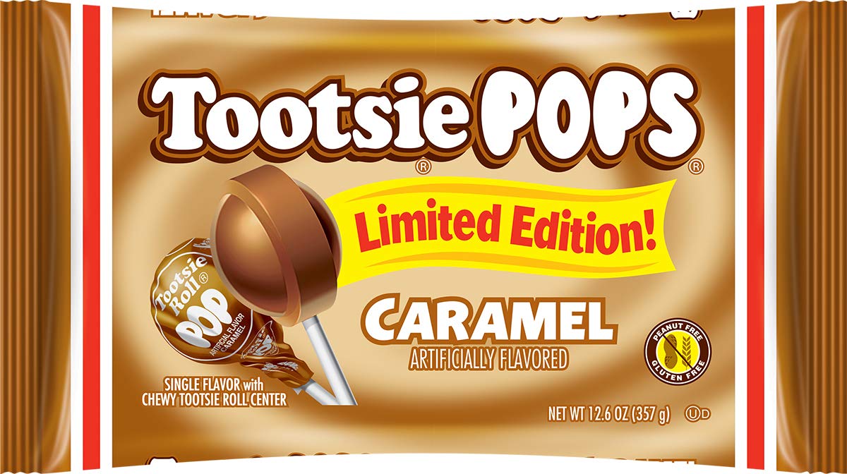 Tootsie Pops caramel center bag, ideal for sharing at events.