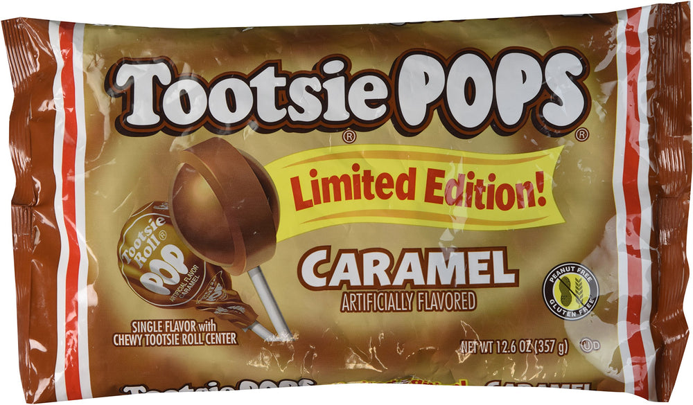 Tootsie Pops Caramel Limited Edition image showing chewy center for a satisfying caramel treat