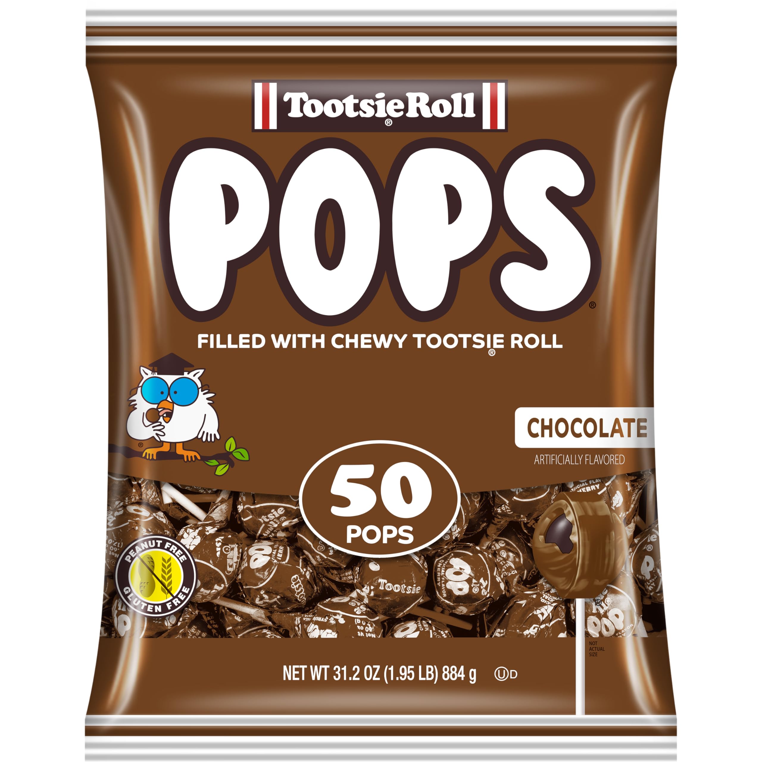 Tootsie Pops chocolate shell with glossy coating for a rich bite