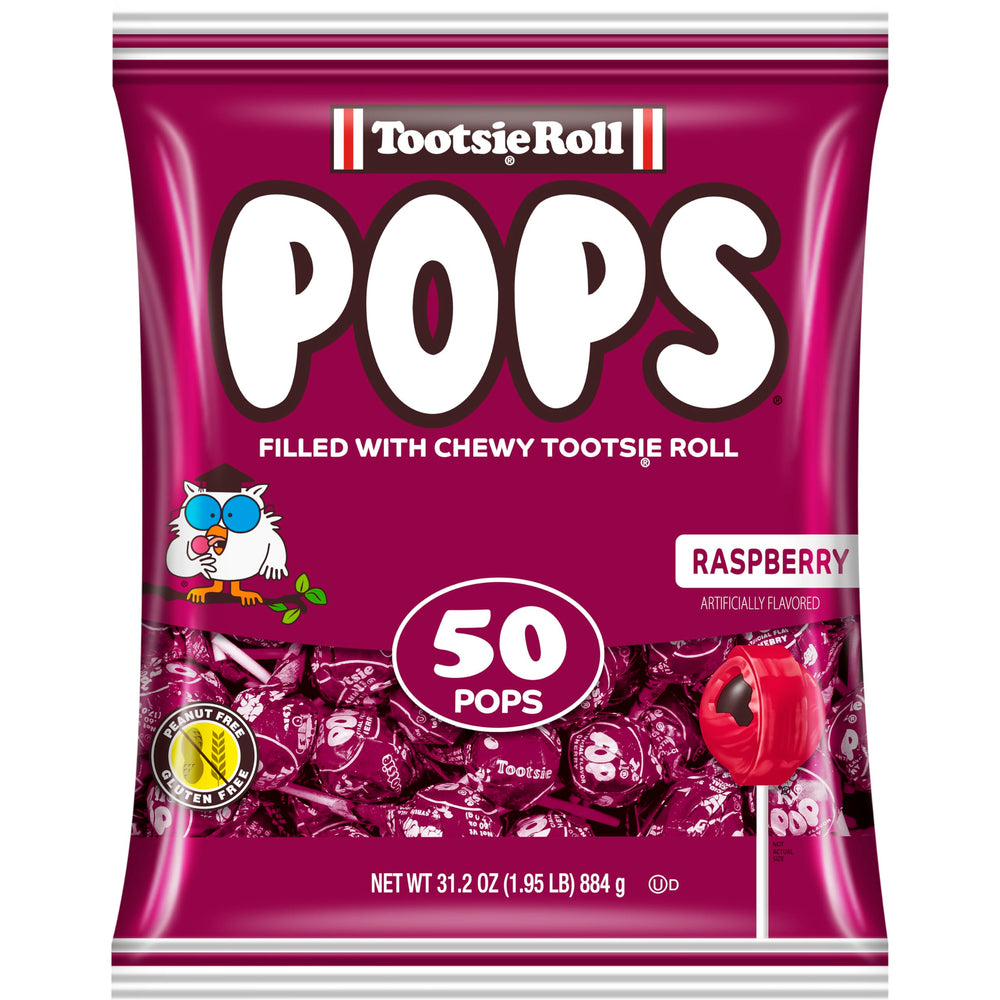 Tootsie Pops Raspberry shell with chewy center, a nostalgic snack option