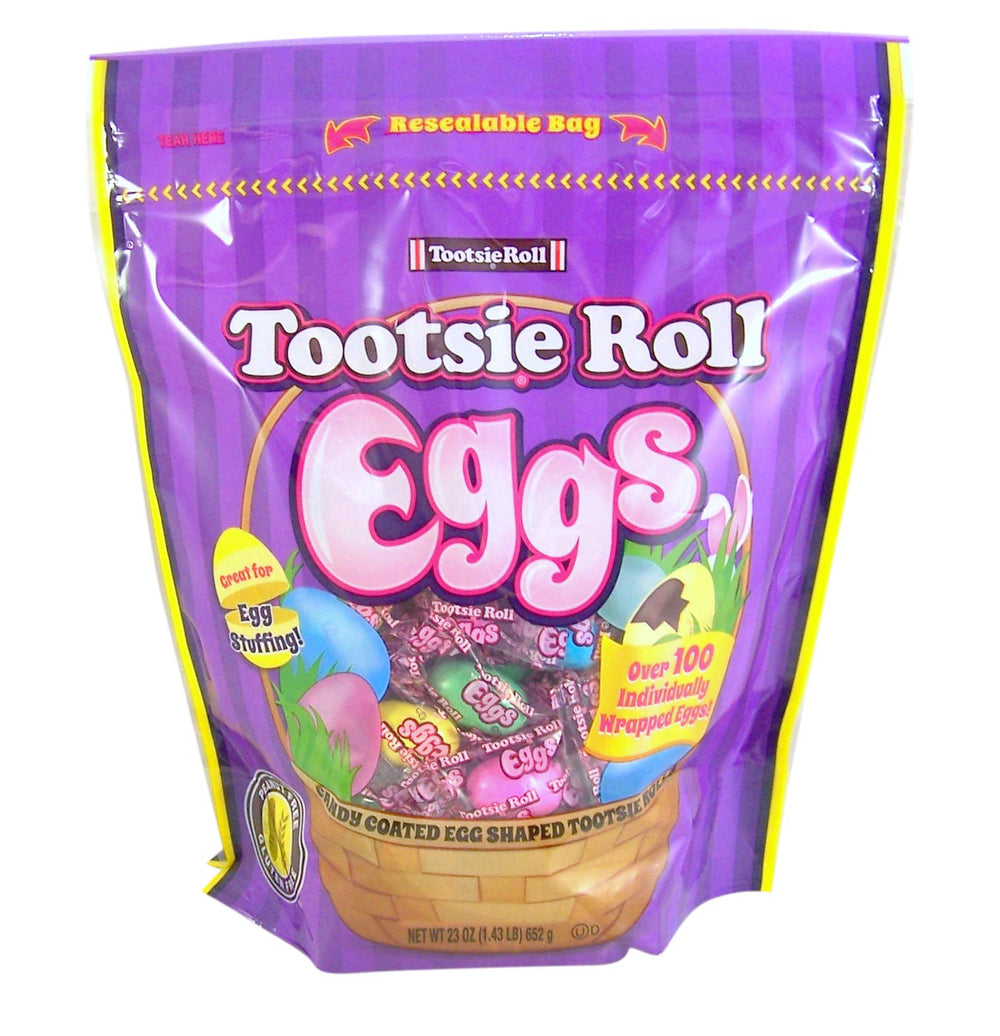 Tootsie Roll candy-coated eggs wrapped for Easter baskets and gifts.