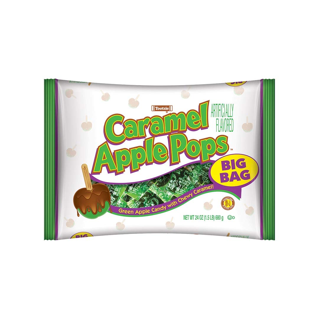 Tootsie Roll Caramel Apple Pop pack-front view, ideal for gifting or display.