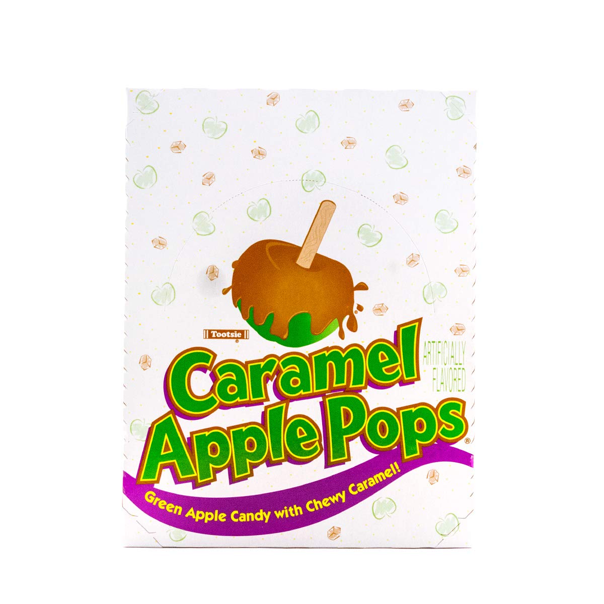 Tootsie Roll Caramel Apple Pops green apple flavor closeup