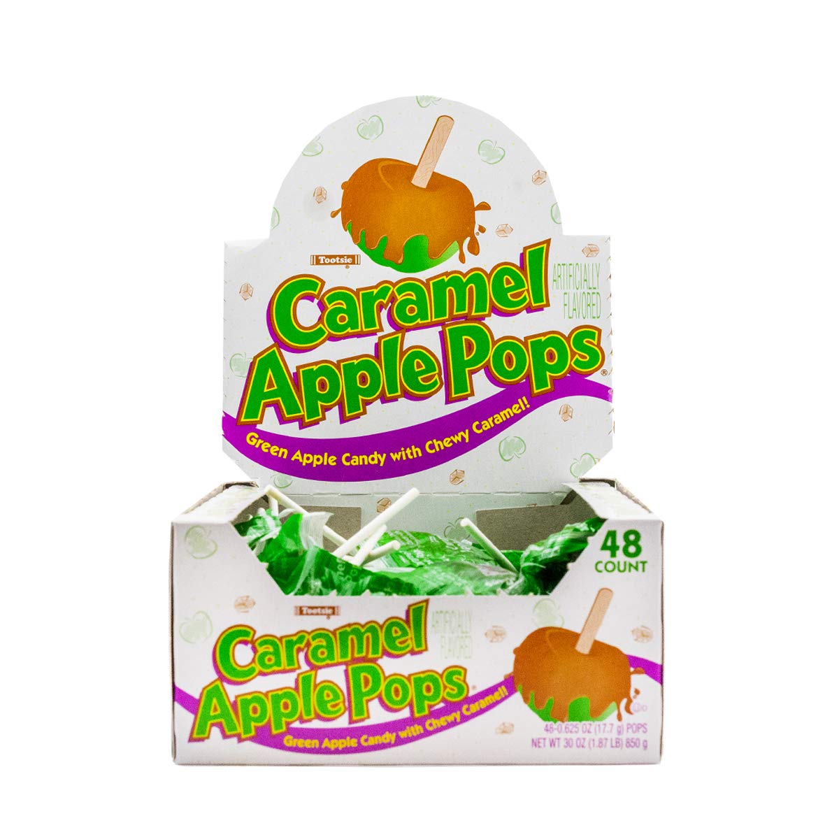 Tootsie Roll Caramel Apple Pops wrapped lollipops ready for retail