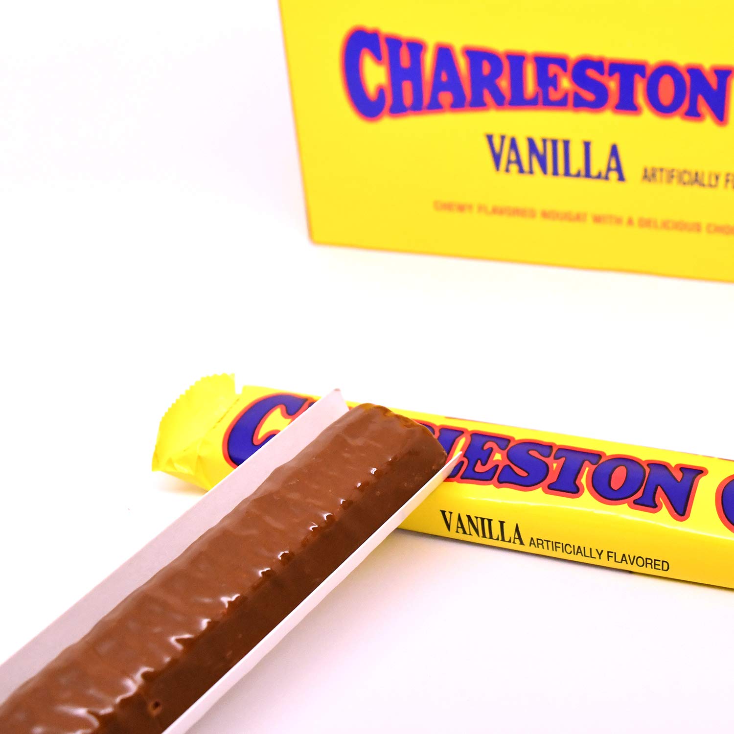 Tootsie Roll Charleston Chew vanilla bar frozen serve demonstrates cold, crackly bite potential.