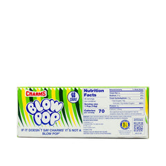 Tootsie Roll Charms Blow Pops Sour Apple shell showcasing flavor