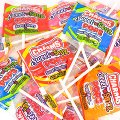 Tootsie Roll Charms Pops blue razz berry close-up, bright and refreshing.