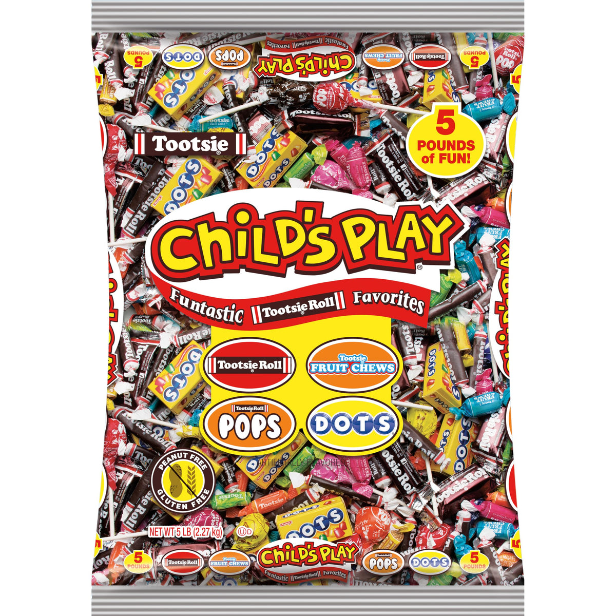 Tootsie Roll Childs Play bag offers a colorful mix for parties and snacks