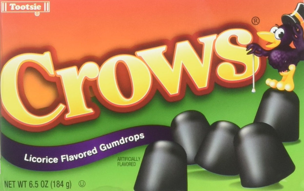 Tootsie Roll Crows Licorice Gumdrops in a theater box, perfect for sharing at the movies