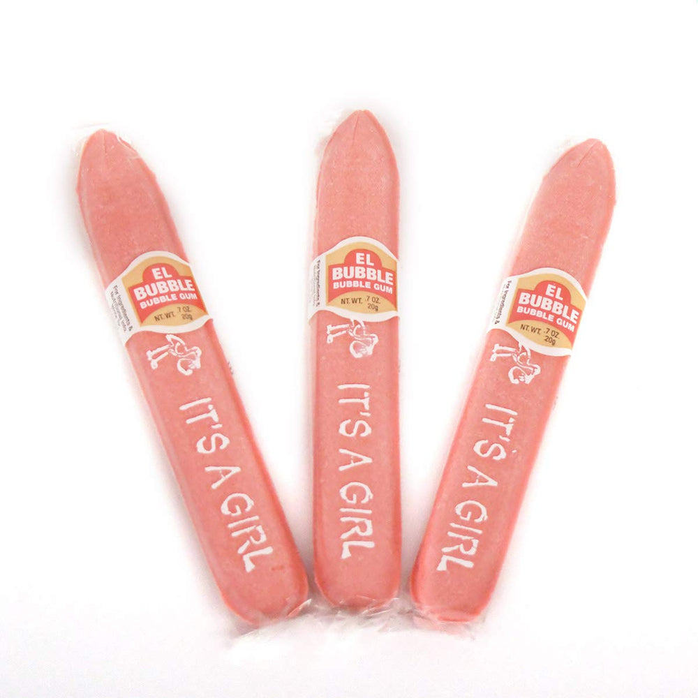 Tootsie Roll Dubble Bubble It's A Girl pack detail, pink celebration vibes for newborn parties.